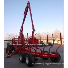 Ce Certificate Europe Hot Sale Zm10006 10tons Forest Log Trailer with Crane